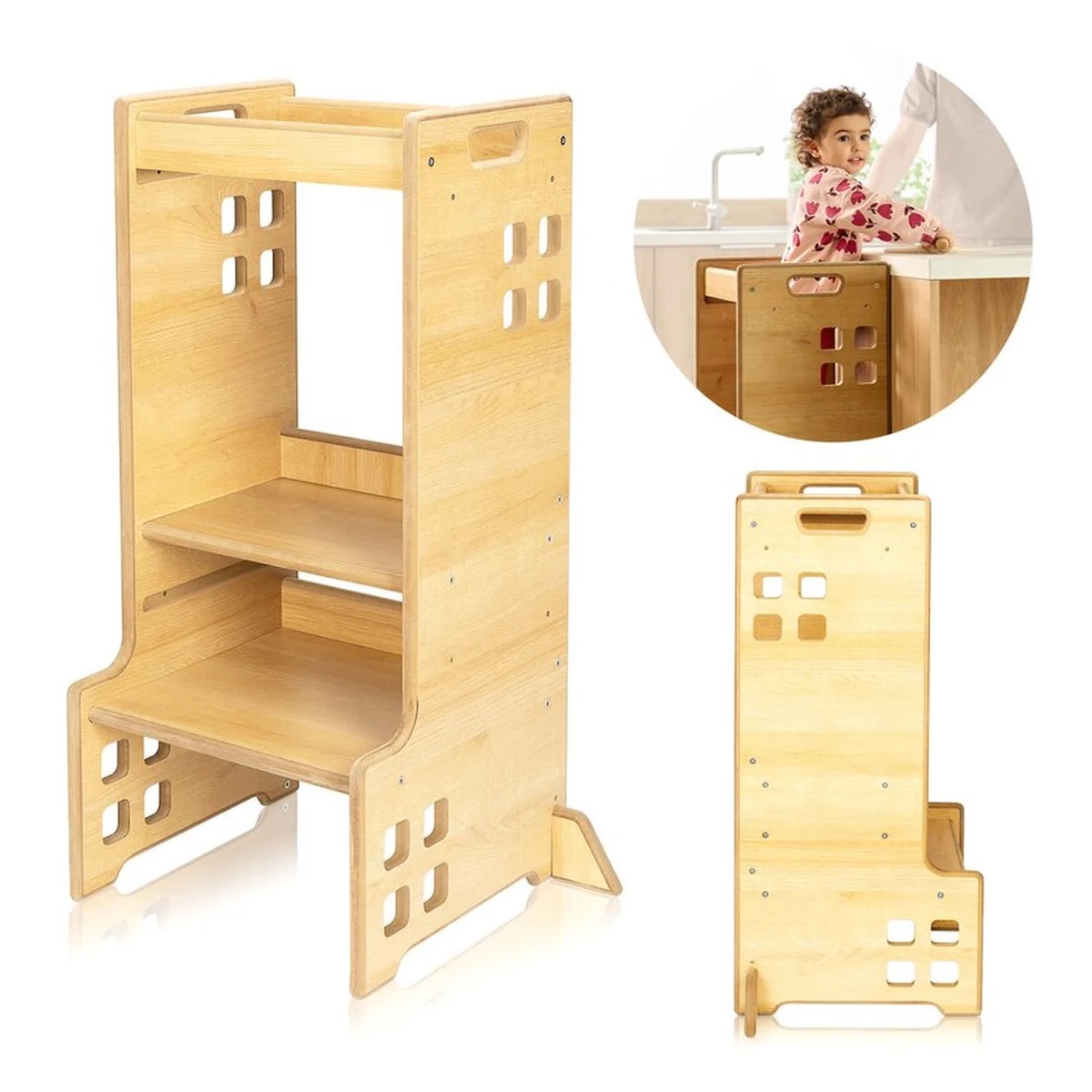 Turn de invatare Montessori, Lionelo, Cass, Functie de raft pentru carti, Alb [19]