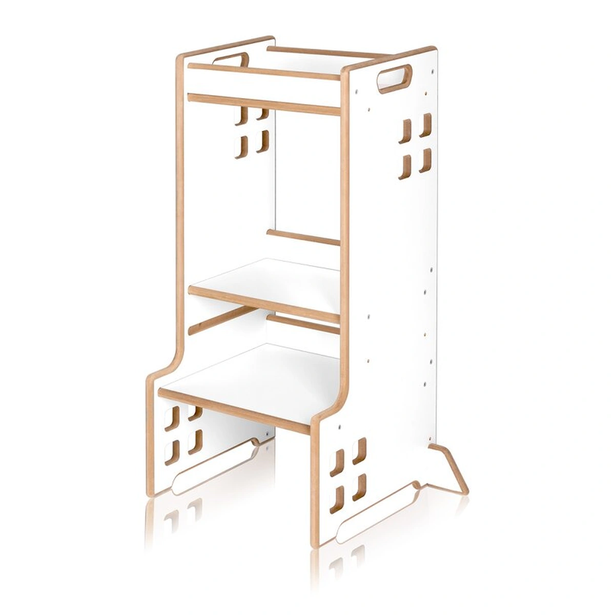 Turn de invatare Montessori, Lionelo, Cass, Functie de raft pentru carti, Alb [3]