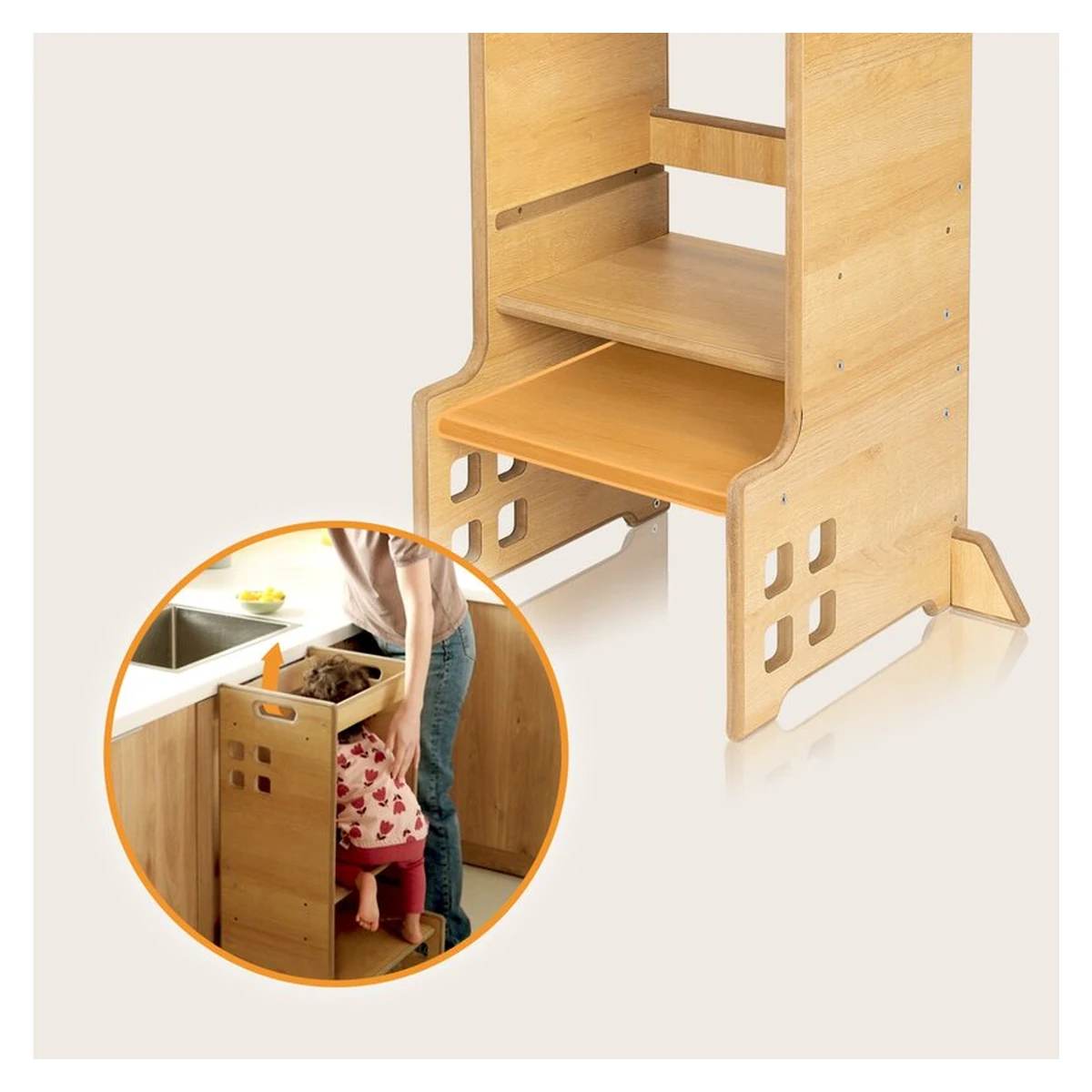 Turn de invatare Montessori, Lionelo, Cass, Functie de raft pentru carti, Alb [13]