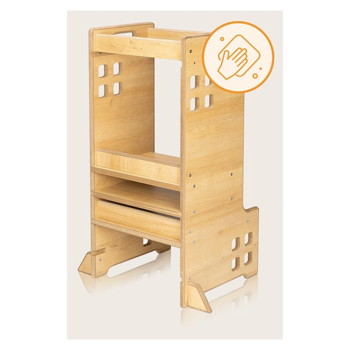 Turn de invatare Montessori, Lionelo, Cass, Functie de raft pentru carti, Natur [17]