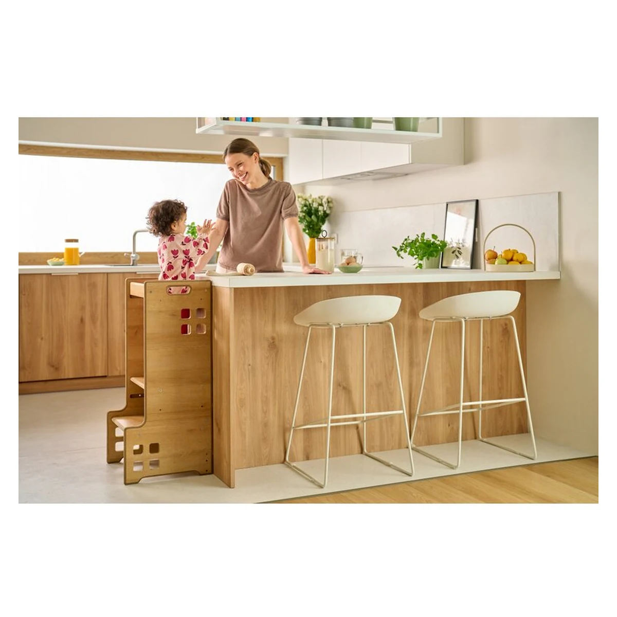 Turn de invatare Montessori, Lionelo, Cass, Functie de raft pentru carti, Natur [9]