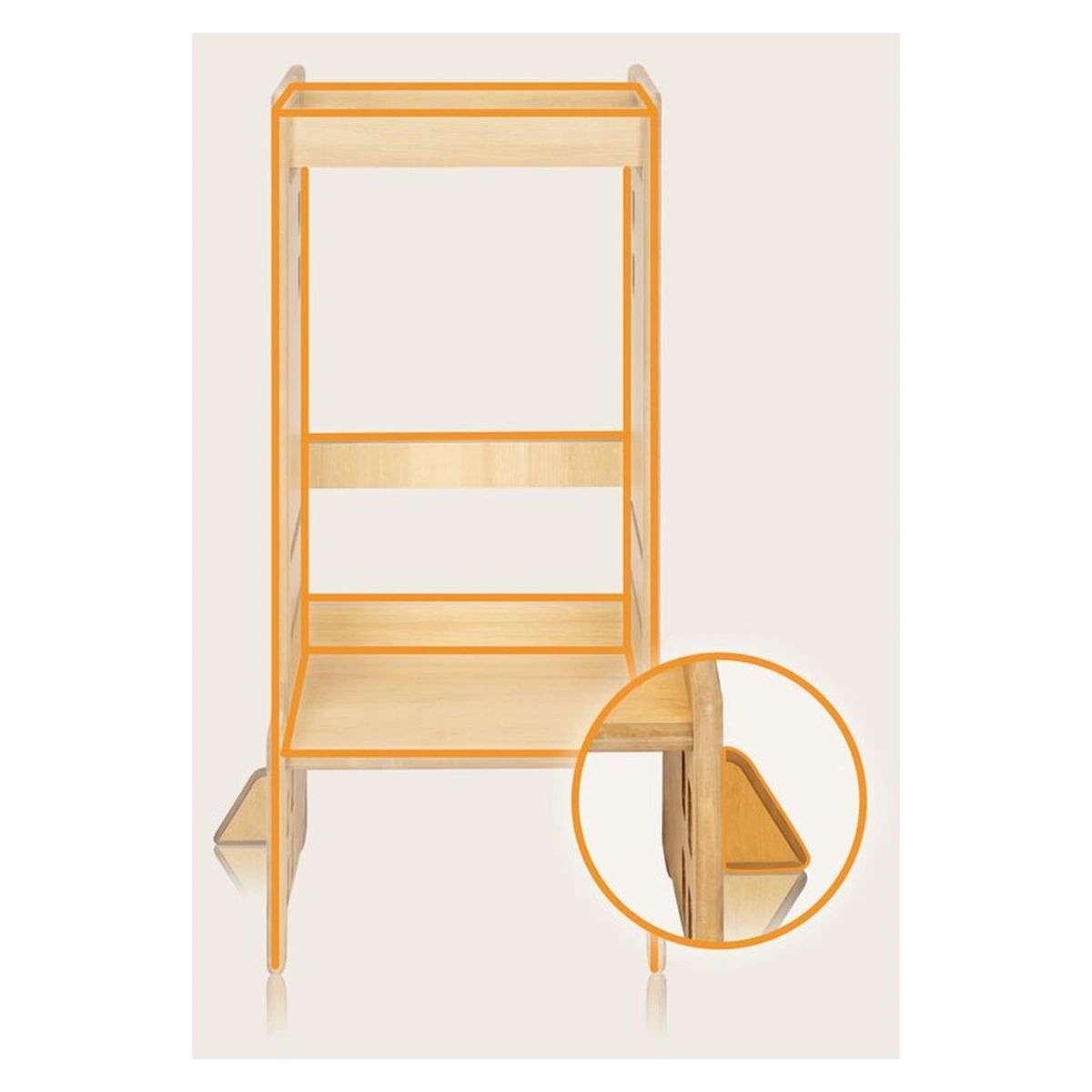 Turn de invatare Montessori, Lionelo, Cass, Functie de raft pentru carti, Natur [16]