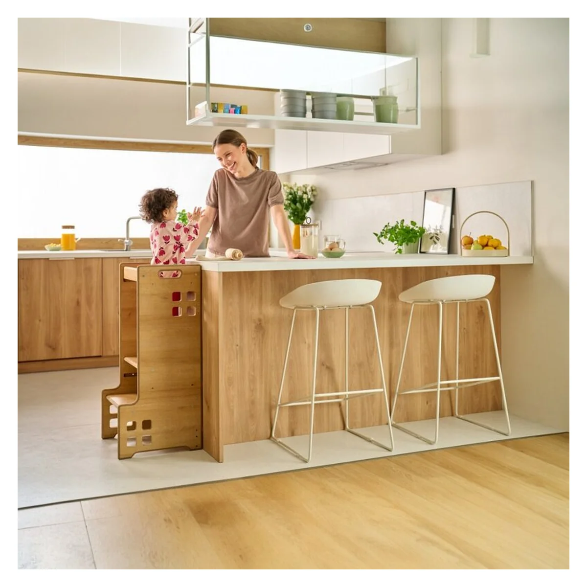 Turn de invatare Montessori, Lionelo, Cass, Functie de raft pentru carti, Natur [20]