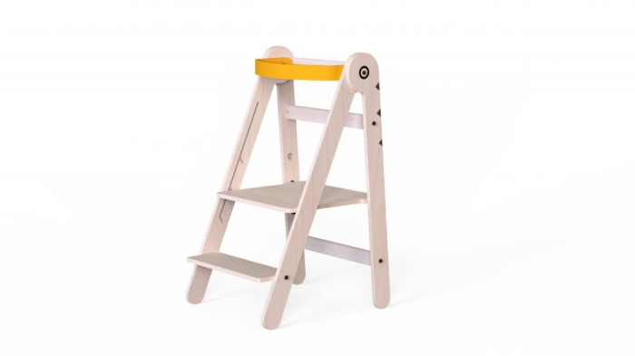 Turn de invatare pliabil MamaToyz Learning Tower din lemn, Galben [2]