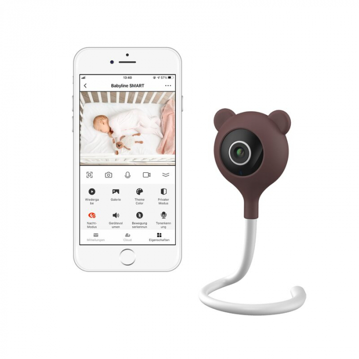 Video monitor, Babyline Smart, cu cablu USB, Conexiune Wifi, Comunicare bidirectionala, Senzor de temperatura, Alb [2]