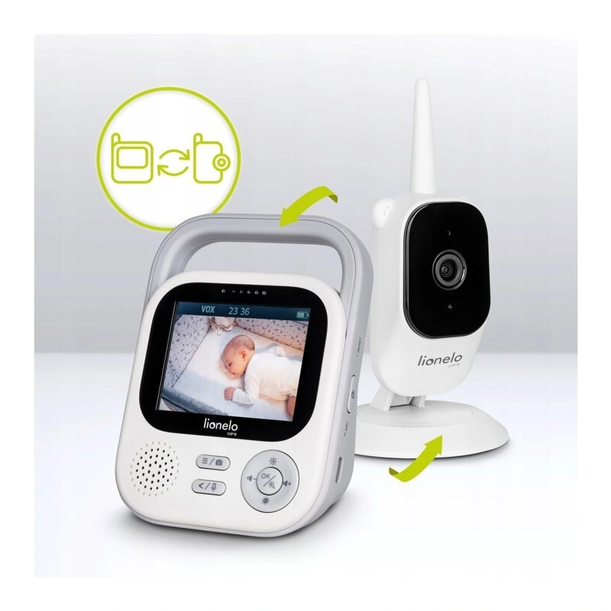 Video monitor, Lionelo, Babyline 3.2, Full HD, Comunicare bidirectionala, 2.8 inch, Alb [21]
