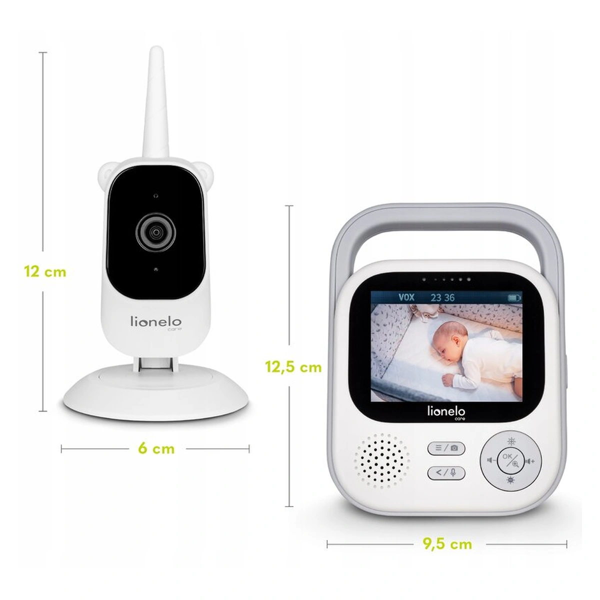 Video monitor, Lionelo, Babyline 3.2, Full HD, Comunicare bidirectionala, 2.8 inch, Alb [27]
