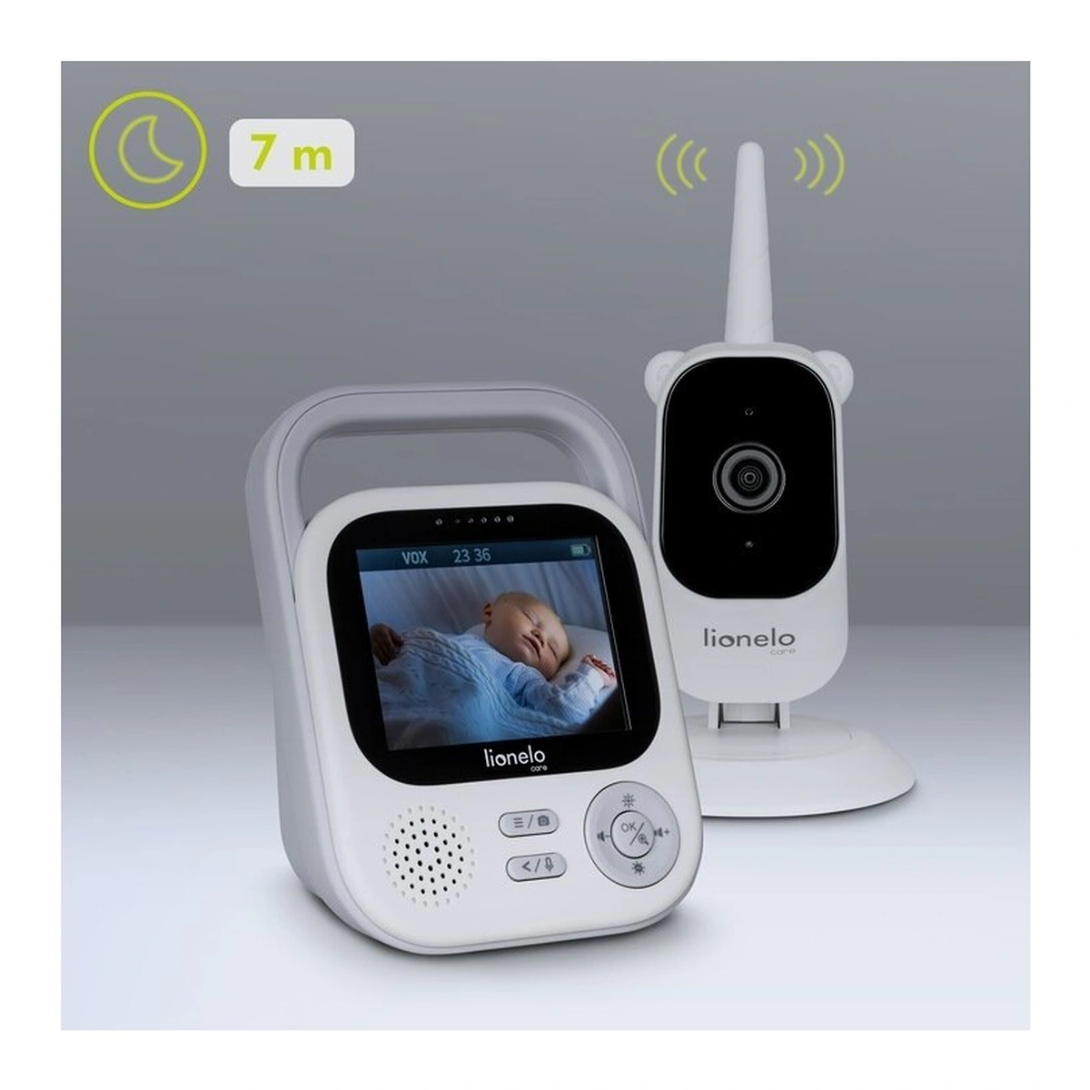 Video monitor, Lionelo, Babyline 3.2, Full HD, Comunicare bidirectionala, 2.8 inch, Alb [23]