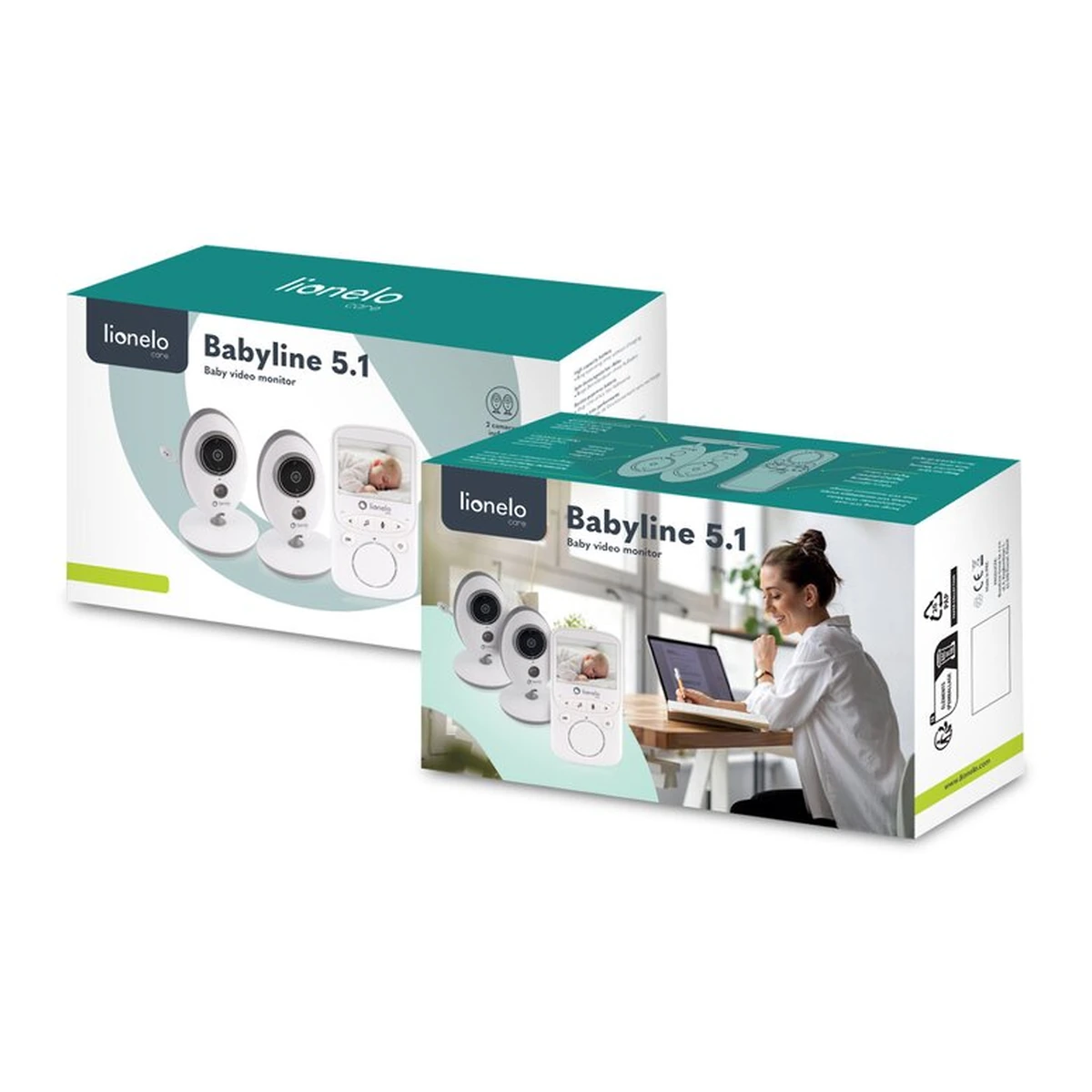 Lionelo - Videofon Babyline 5.1 , Wireless, Cu melodii, Cu doua camere independente [15]