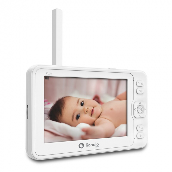 Videofon Babyline 8.3, Cu termometru, Cu melodii, Comunicare in 2 sensuri, Rotire 360 grade, Alb [5]