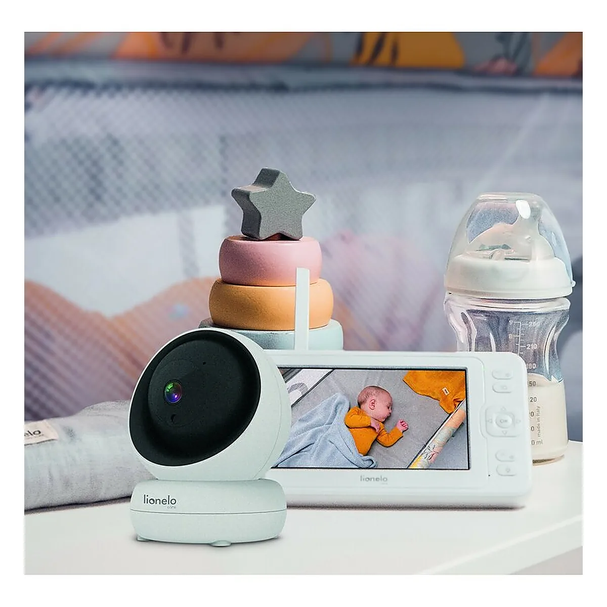 Videofon Babyline 8.3, Cu termometru, Cu melodii, Comunicare in 2 sensuri, Rotire 360 grade, Alb Lionelo [3]