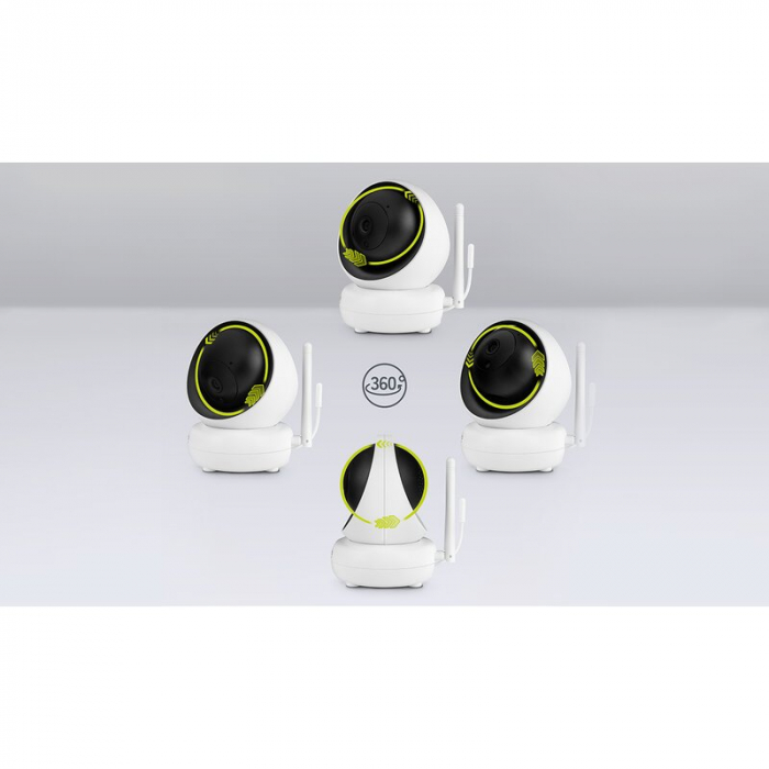Videofon Babyline 8.3, Cu termometru, Cu melodii, Comunicare in 2 sensuri, Rotire 360 grade, Alb [7]