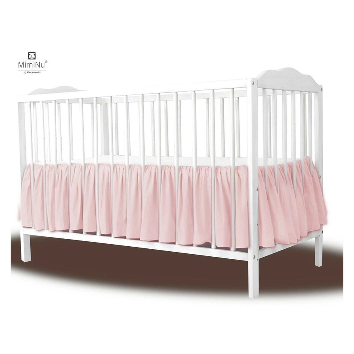 Volanas pentru saltea de patut, MimiNu 120x60 cm, bumbac, Colectia Royal, Powder Pink [3]