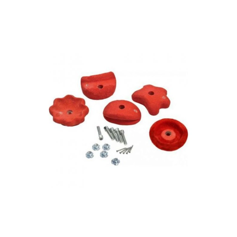 Jocuri pentru exterior - Set 5 pietre de catarat escalada mici, rosii