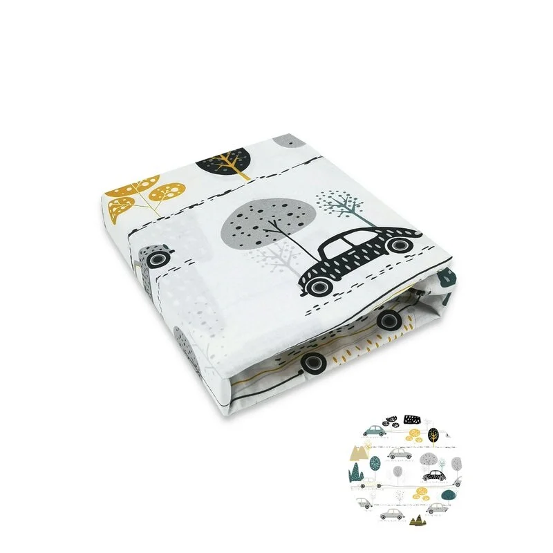 Cearceafuri pentru patut - Cearceaf cu elastic pentru patut 140X70 cm, Din bumbac, Childrens Journey Grey