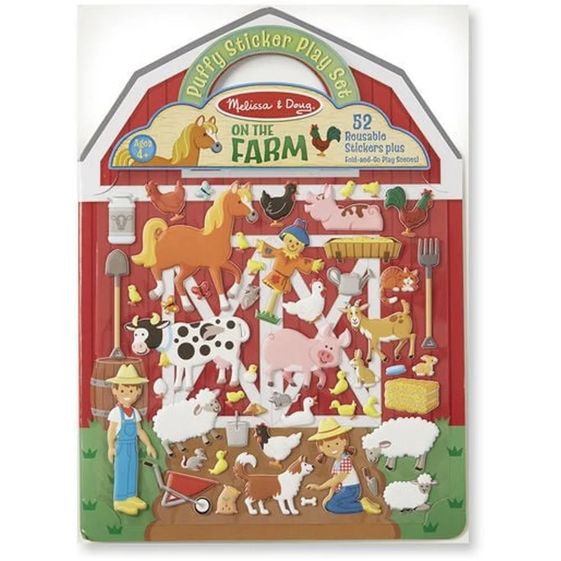 Stampile si abtibilduri - Abtibilduri pufoase La ferma Melissa and Doug