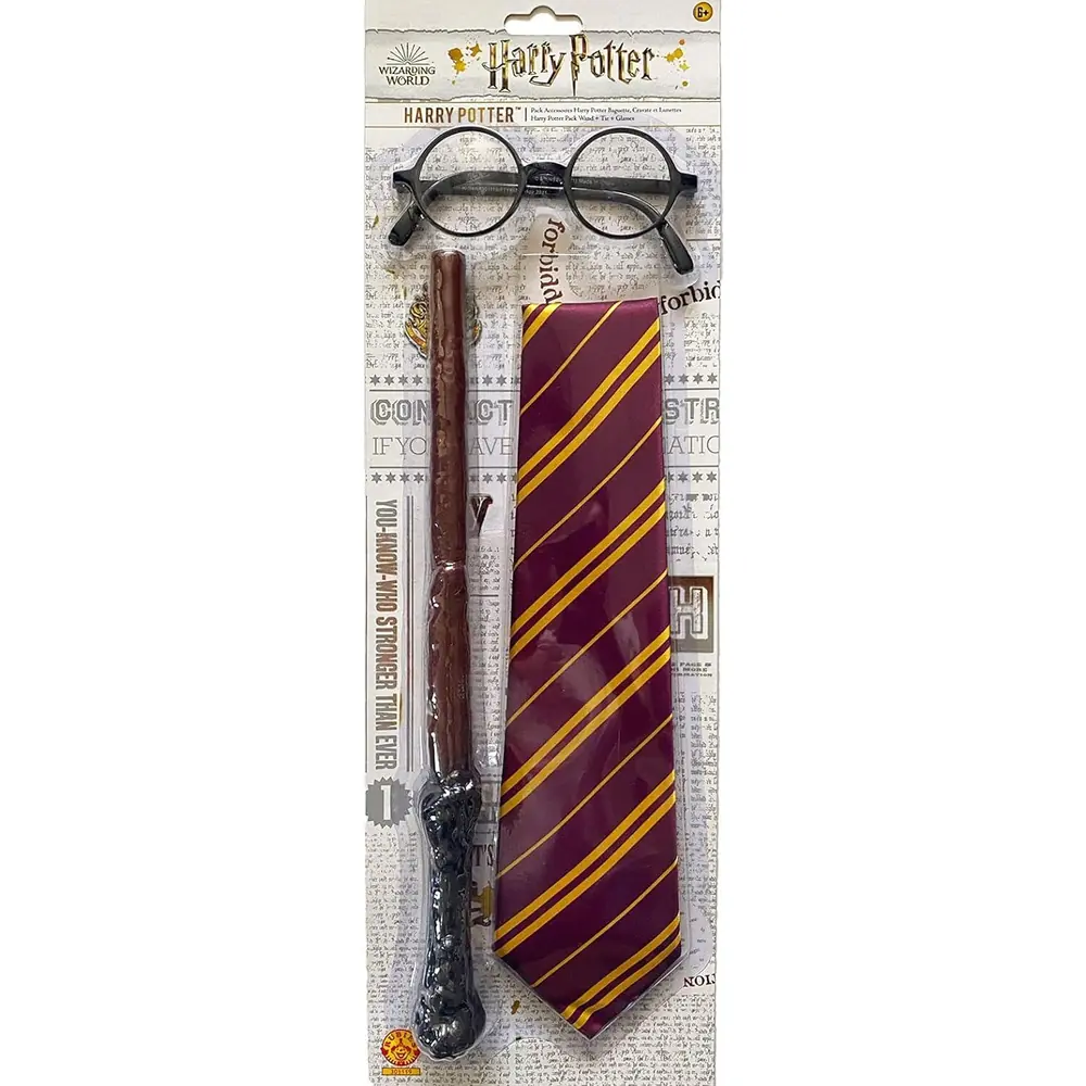 Costume carnaval copii - Accesorii Harry Potter - Bagheta, cravata & ochelari