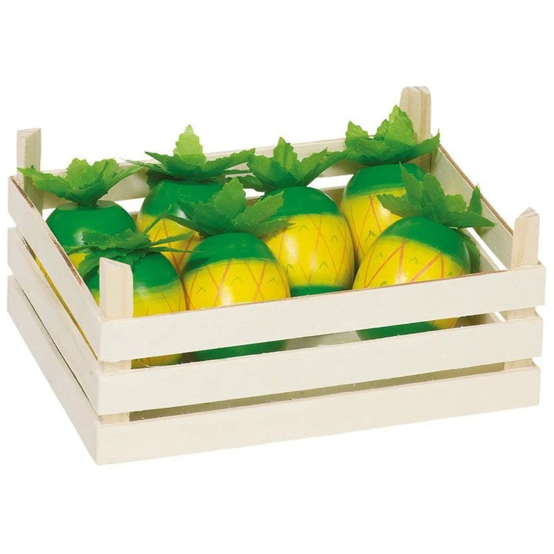 Fructe, legume, alimente - Ananas din lemn in ladita - Goki