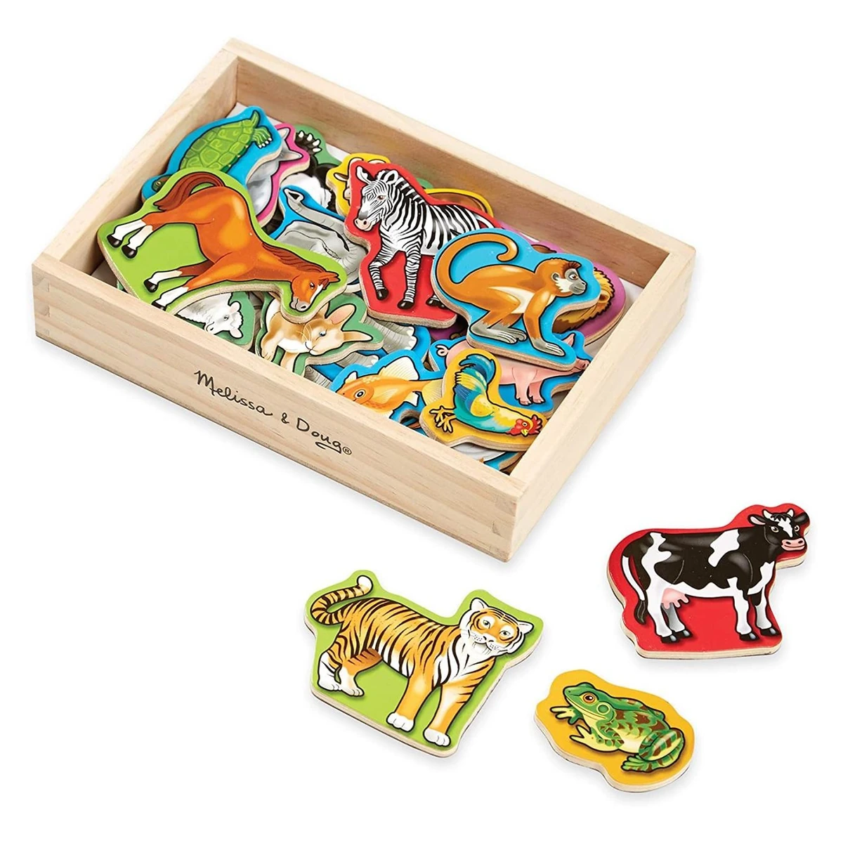 Jucarii din lemn - Animale de lemn cu magneti Melissa and Doug