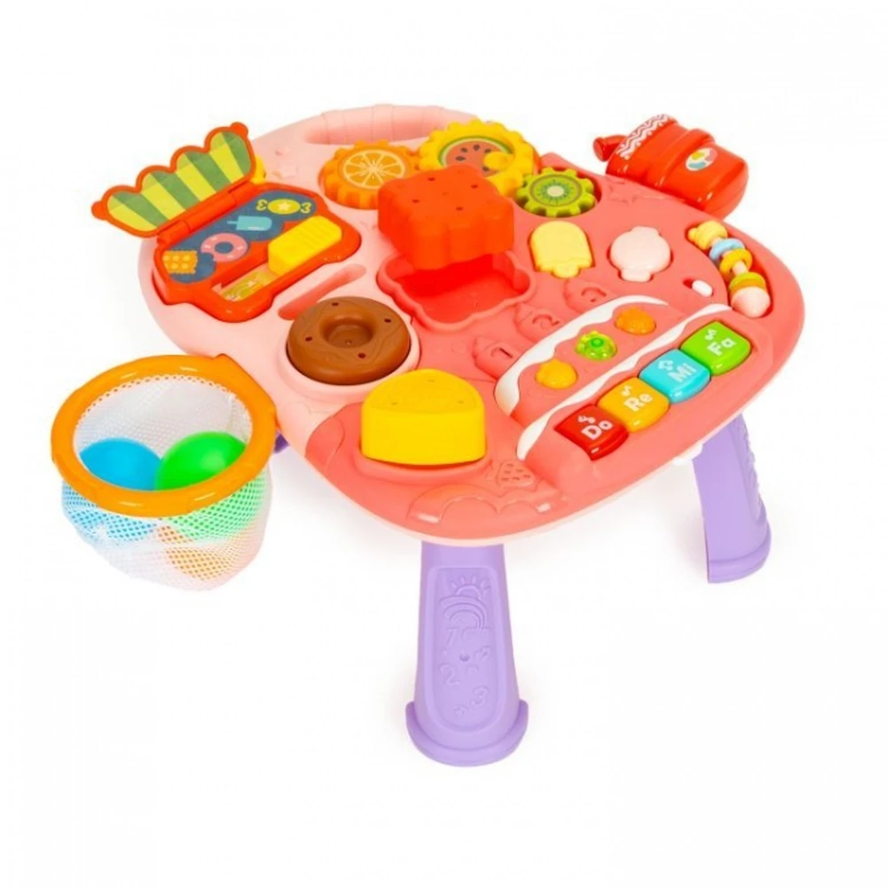 Antemergator educational 4 in 1 (antemergator, masuta, trotineta, bicicleta) Huanger - Roz [4]