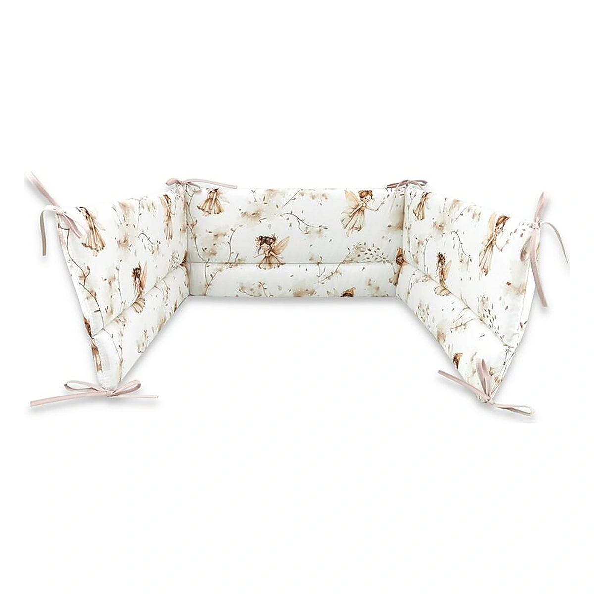 Camera copilului - Aparatoare pentru patut, MimiNu, 180x30 cm, Cu panglici, Fairy