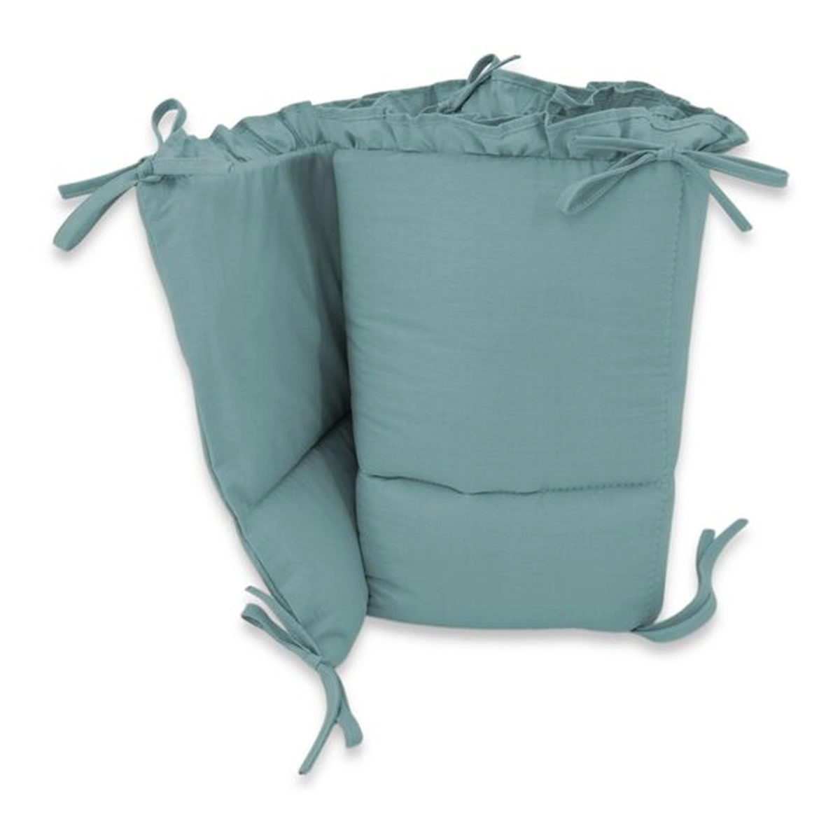 Somnul celor mici - Aparatoare pentru patut, MimiNu, bumbac, 180x30 cm, Colectia Royal, Nepal Green