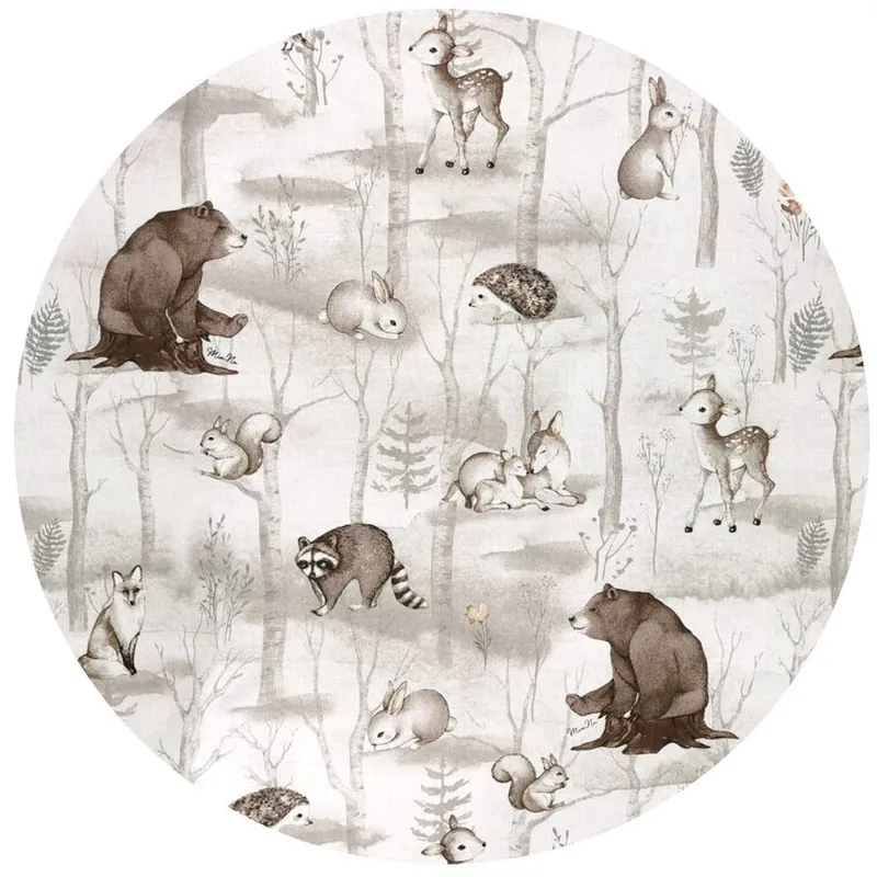 Aparatoare pentru patut, MimiNu, bumbac, 180x30 cm, Cu panglici, Woodland [2]
