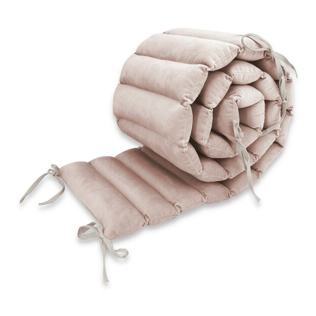 Somnul celor mici - Aparatoare pentru patut, MimiNu, Tip panou, Pentru patut, Lungime 180 cm, Din catifea, Beige Pink