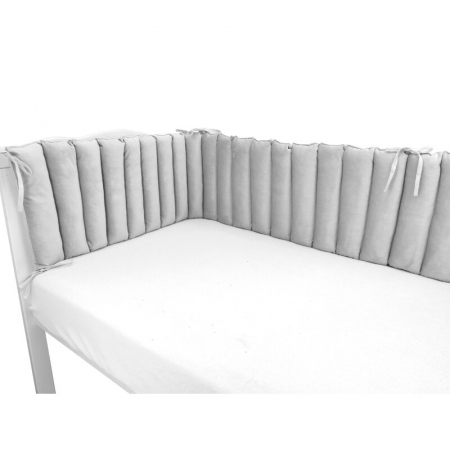 Aparatoare pentru patut, MimiNu, Tip panou, Lungime 180 cm, Din catifea, Grey [2]