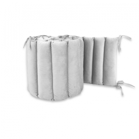 Aparatoare pentru patut, MimiNu, Tip panou, Lungime 180 cm, Din catifea, Grey [3]