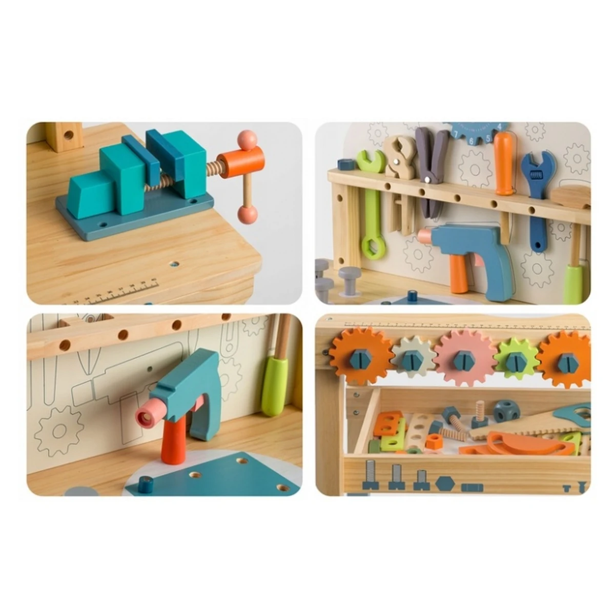 Atelier de lucru din lemn cu accesorii incluse, 60 x 30 x 75.5 cm, Ricokids 3 ani+ [4]