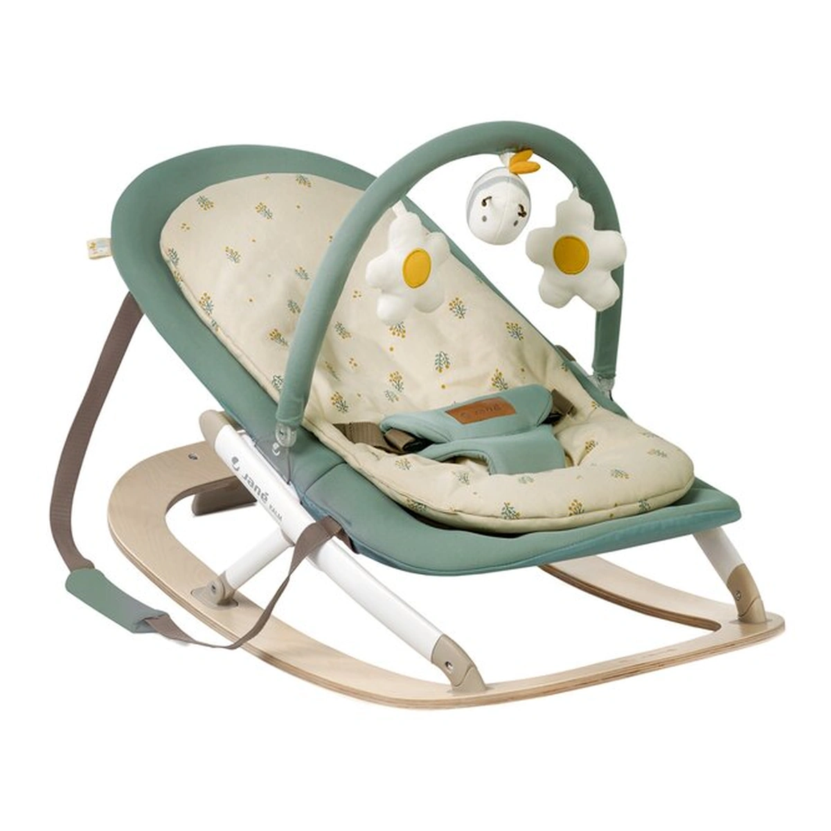Balansoare si leagane bebelusi - Balansoar, Jane, Kalm, Pliabil, Cu bara de jucarii si spatar reglabil, Botanic
