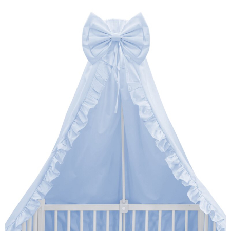 Somnul celor mici - Baldachin, MimiNu, Pentru patut, Cu funda si volanas, 210x145 cm, Material certificat Oeko Tex Standard 100, Colectia