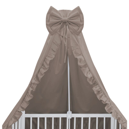 Somnul celor mici - Baldachin, MimiNu, Pentru patut, Cu funda si volanas, 210x145 cm, Material certificat Oeko Tex Standard 100, Colectia