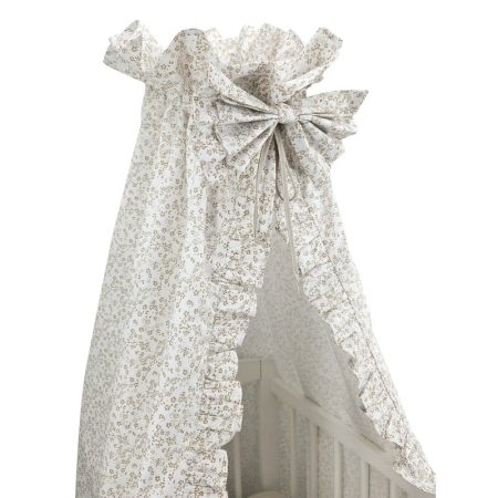 Somnul celor mici - Baldachin, MimiNu, Premium, Pentru patut, Cu funda si volanas, 210x145 cm, Material certificat Oeko Tex Standard 100,