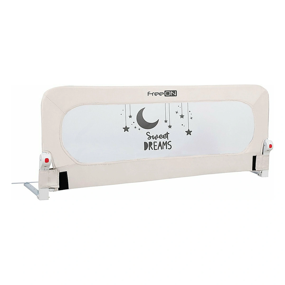 Siguranta bebelusului - Bariera de protectie pentru pat bebe, Rabatabila, 135 x 57 cm, FreeON, Sweet Dreams, Light Beige