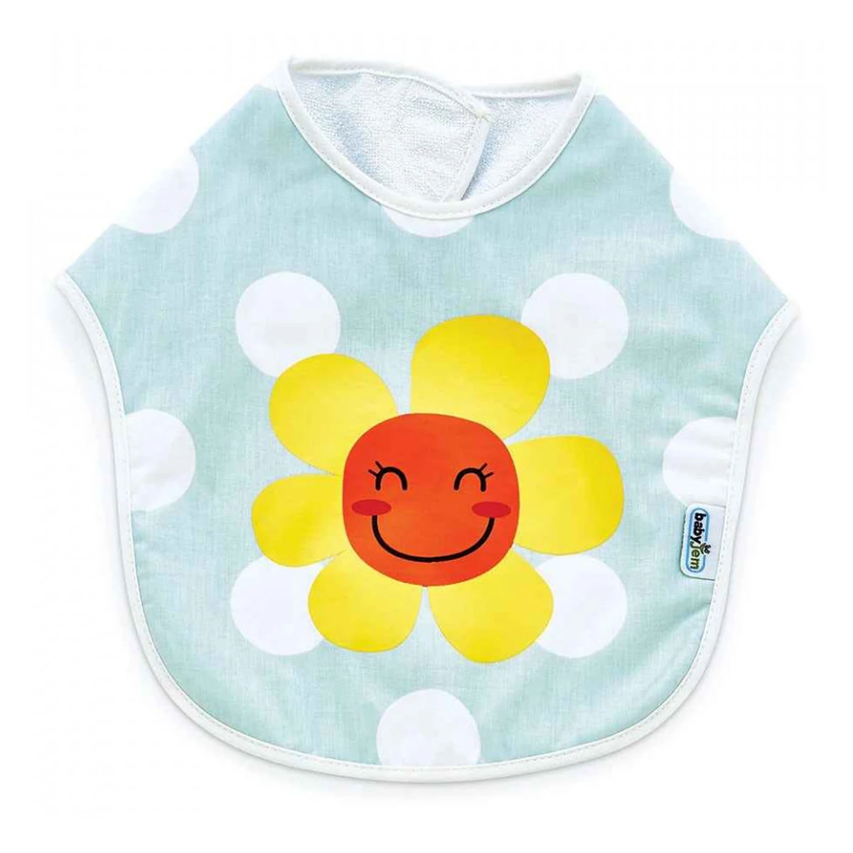 Ora mesei - Baveta din bumbac Bleu BabyJem Dots