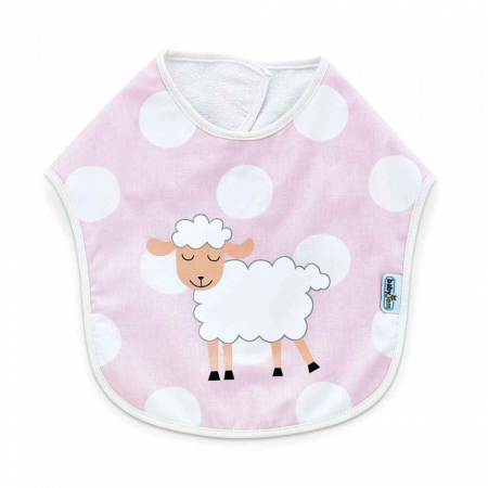 Ora mesei - Baveta din bumbac Roz BabyJem Dots