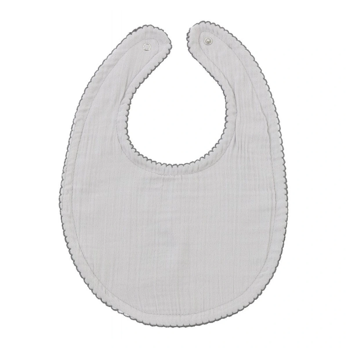 Ora mesei - Baveta din muselina, Gri, BabyJem, 23x32 cm