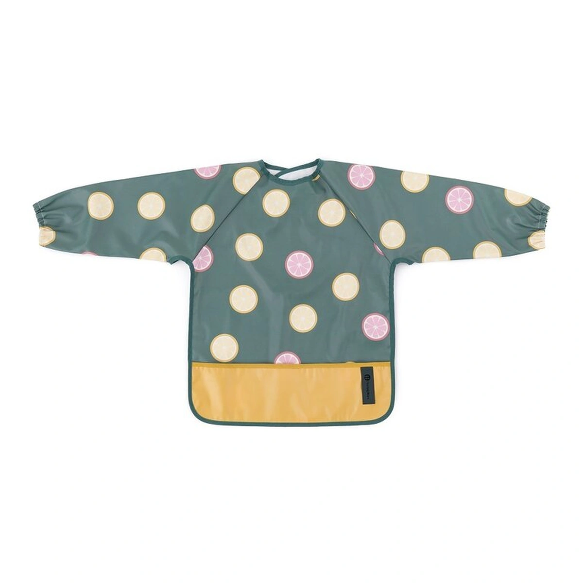 Ora mesei - Baveta impermeabila, Petite&Mars, Cu maneci lungi, 24 luni+, Beige Citrus