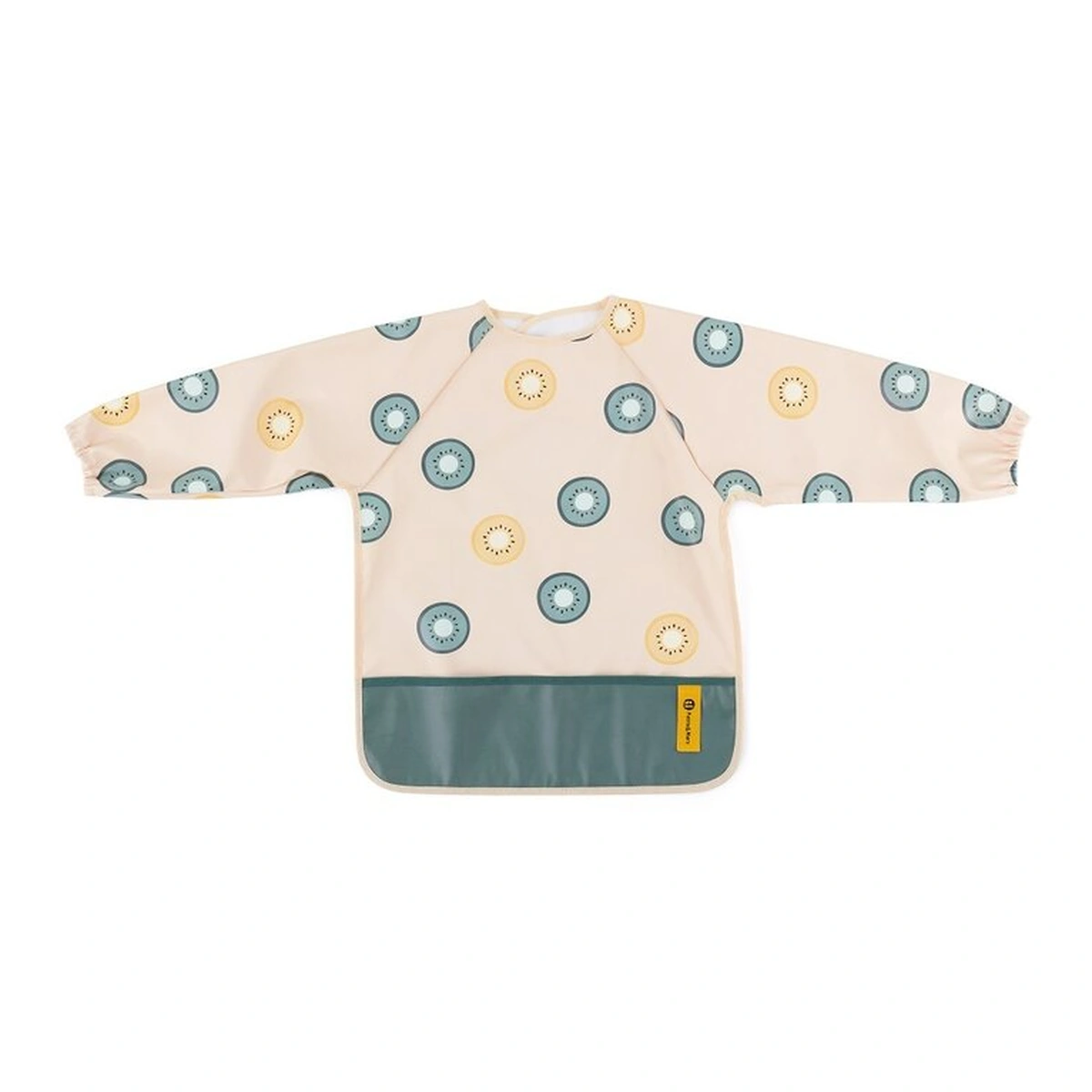 Ora mesei - Baveta impermeabila, Petite&Mars, Cu maneci lungi, 24 luni+, Green Kiwi