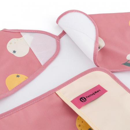 Baveta impermeabila, Petite&Mars, Cu maneci lungi, 24 luni+, Pink Pears [3]
