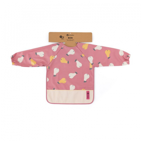 Baveta impermeabila, Petite&Mars, Cu maneci lungi, 24 luni+, Pink Pears [1]