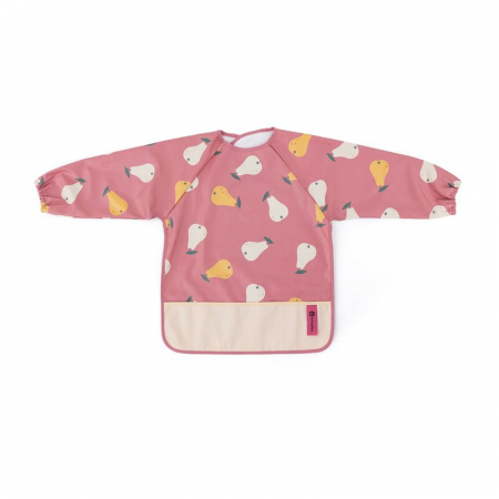 Ora mesei - Baveta impermeabila, Petite&Mars, Cu maneci lungi, 24 luni+, Pink Pears