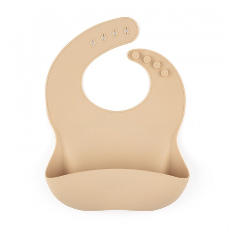 Bavete - Baveta moale Take&Match, Reglabil, Cu buzunar colector, Silicon, Fara BPA, 6 luni+ Bej