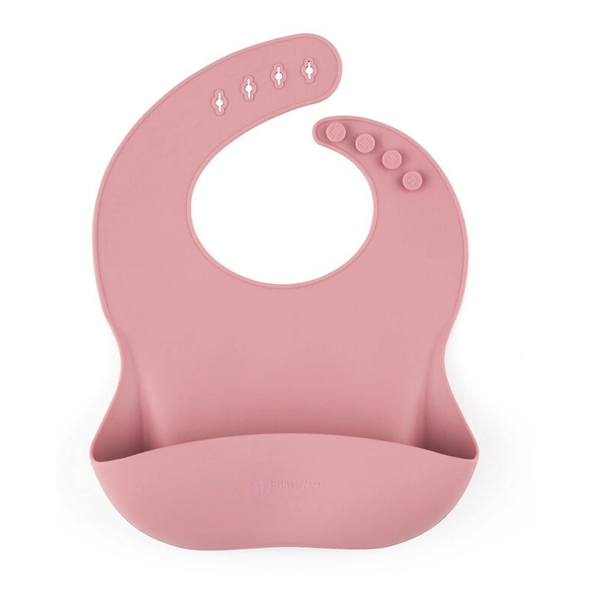 Ora mesei - Baveta moale Take&Match, Reglabil, Cu buzunar colector, Silicon, Fara BPA, 6 luni+ Roz