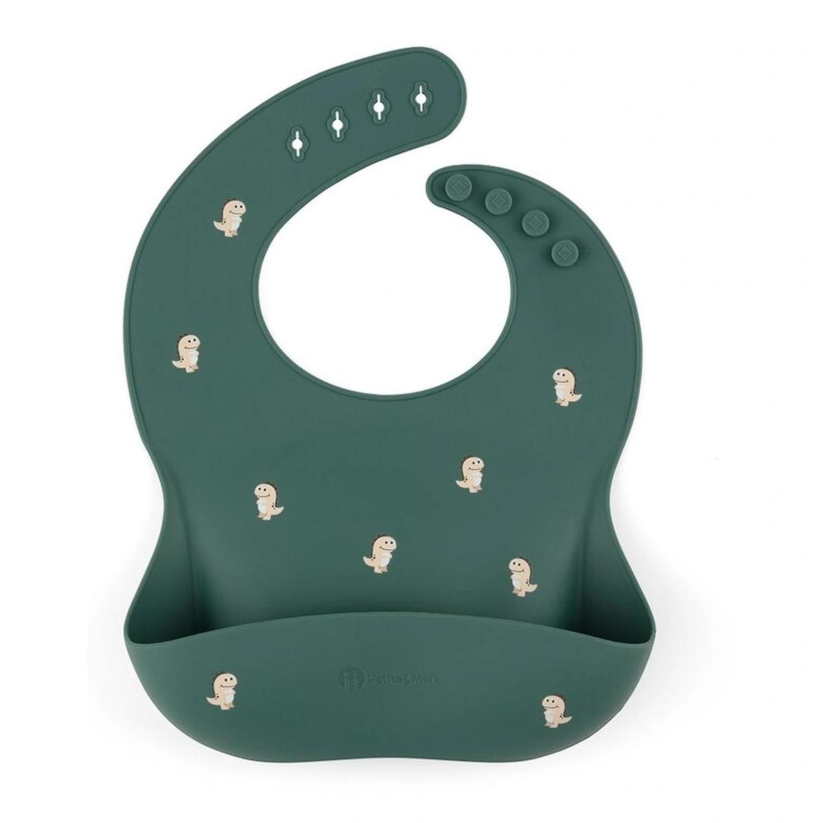 Ora mesei - Baveta moale Take&Match, Reglabil, Cu buzunar colector, Silicon, Fara BPA, 6 luni+ Verde*