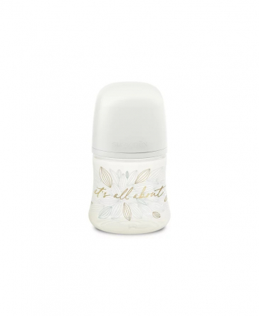 Ora mesei - Biberon 150 ml tetină fiziologică SX Pro cu debit lent Gri Gold Premium