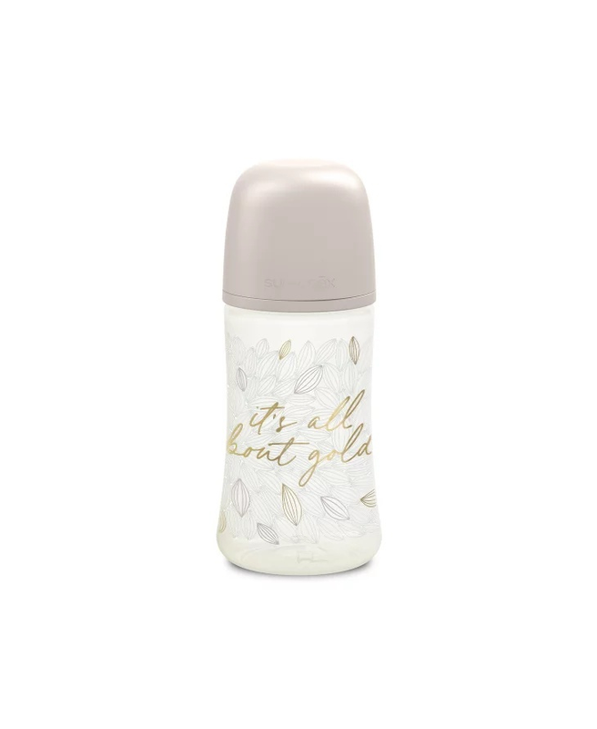 Ora mesei - Biberon 270 ml tetină fiziologică SX Pro cu debit mediu Gri Gold Premium
