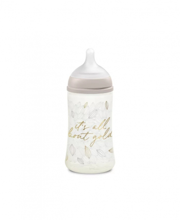 Biberon 270 ml tetină fiziologică SX Pro cu debit mediu Gri Gold Premium [1]